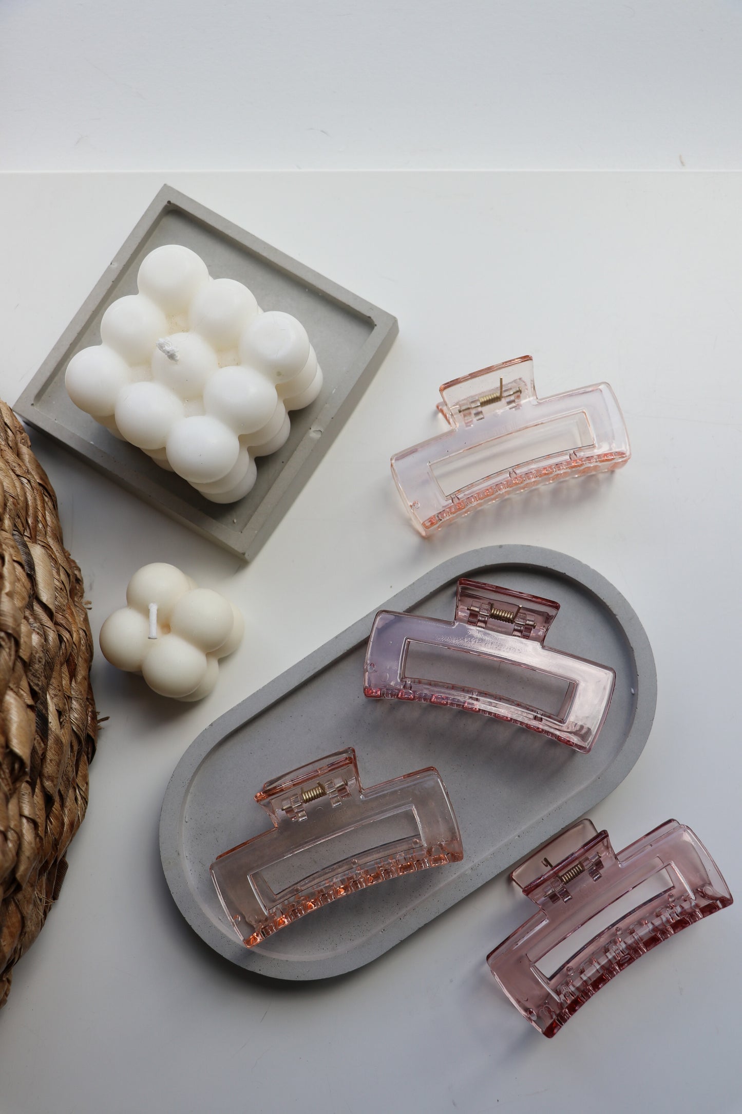 Transparent Small Geometric Claw Clip - Sherbet