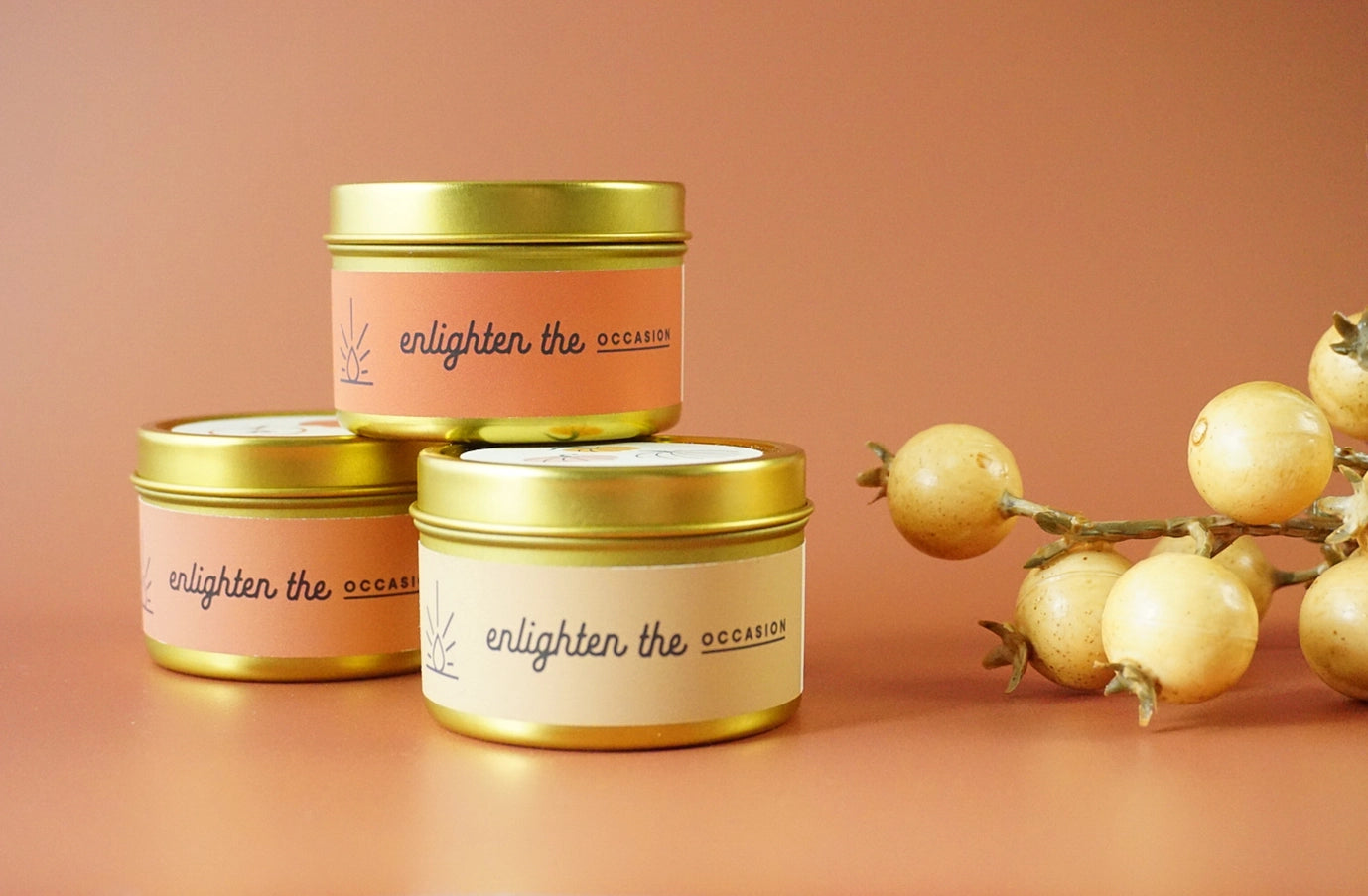 Fall Scented Gold Tin Candle - Spiced Chai