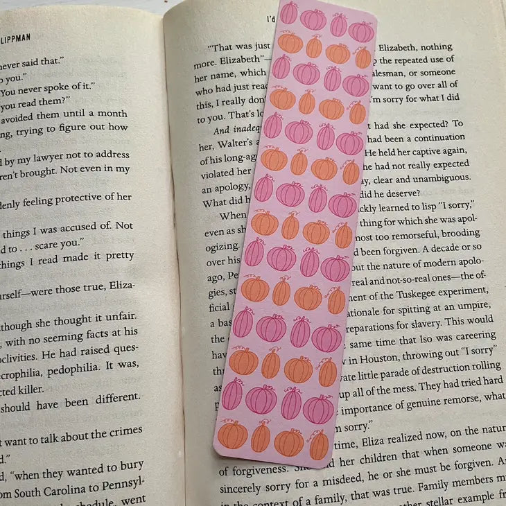 Pink & Orange Pumpkin Fall Bookmark