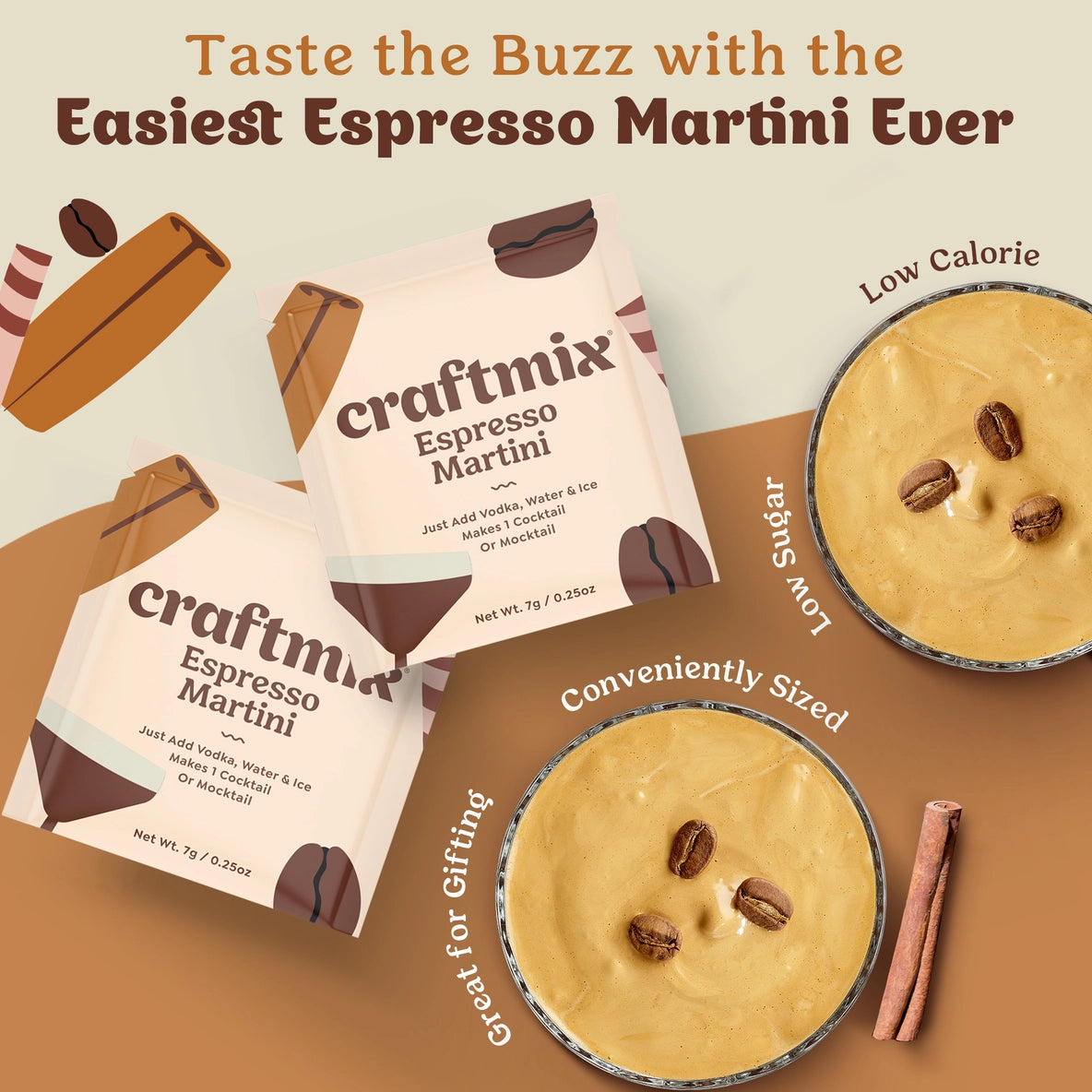 Espresso Martini Cocktail / Mocktail Mixer -Single Packet