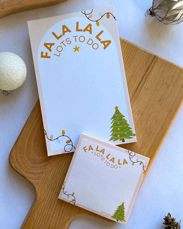Fa La La Lots To Do | Christmas Winter Holiday Notepad 4x6"