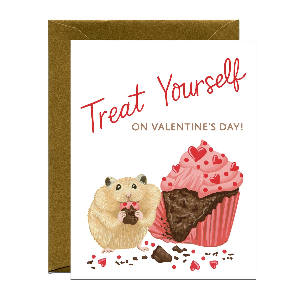 Hamster Cupcake Valentine's Day Card