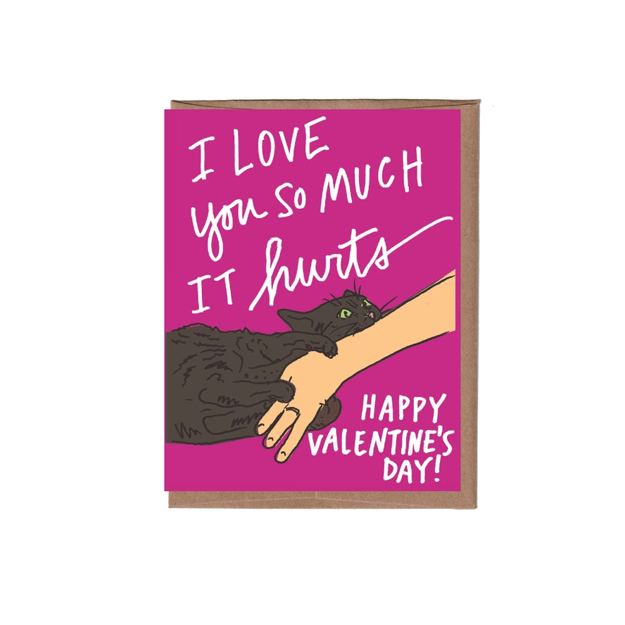Cat Bite Valentine's Day Greeting Card