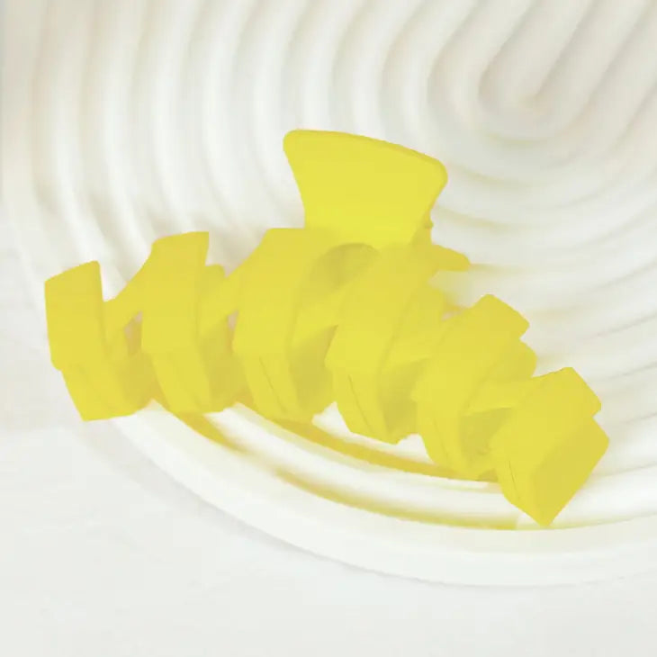 Vibrant Medium Zigzag Claw Clip - Neon Yellow