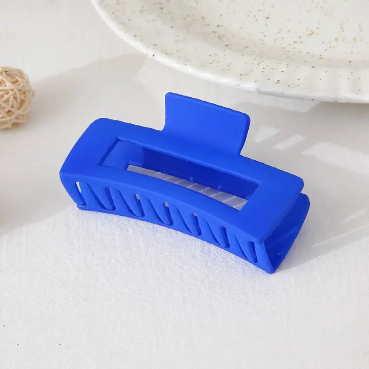 Vibrant Large Square Claw Clip - Cobalt Blue
