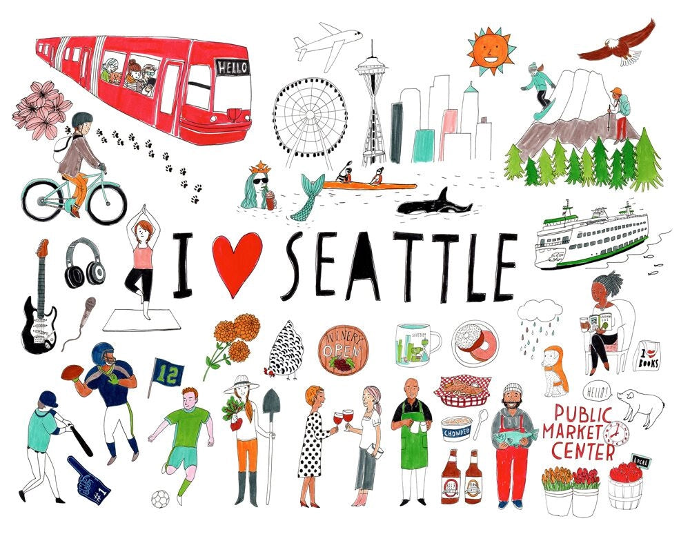I Love Seattle Greeting Card