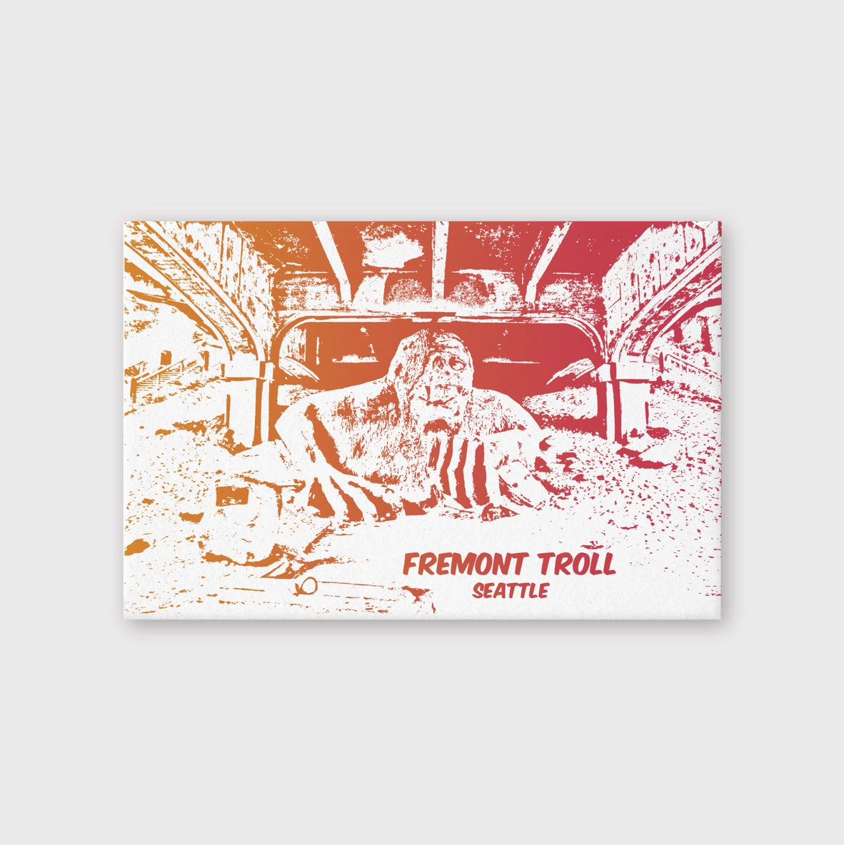 Fremont Troll Split Ink Postcard