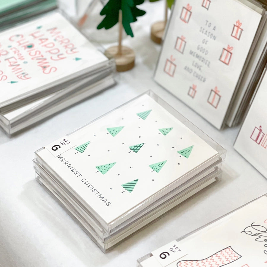 Merriest Christmas - Winter Holidays Boxed Set of 6 Cards