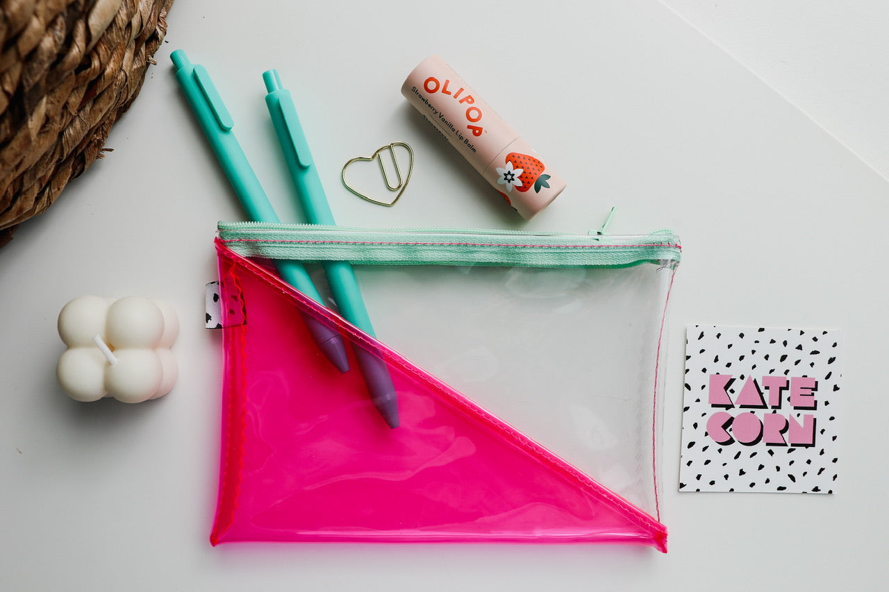 Pink & Clear Vinyl Pouch