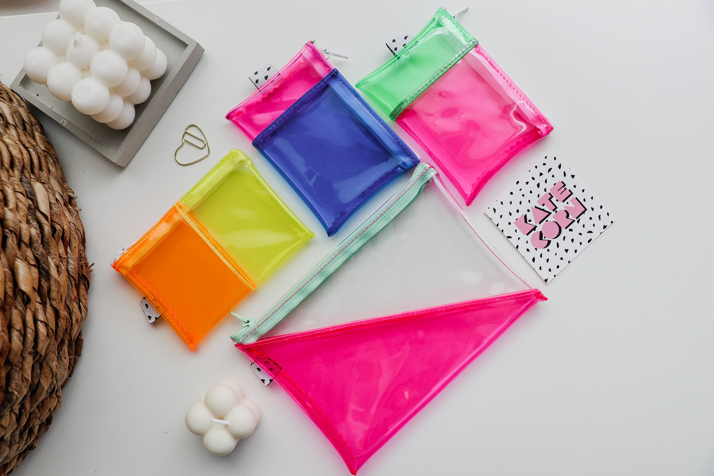 Green & Pink Vinyl Wallet