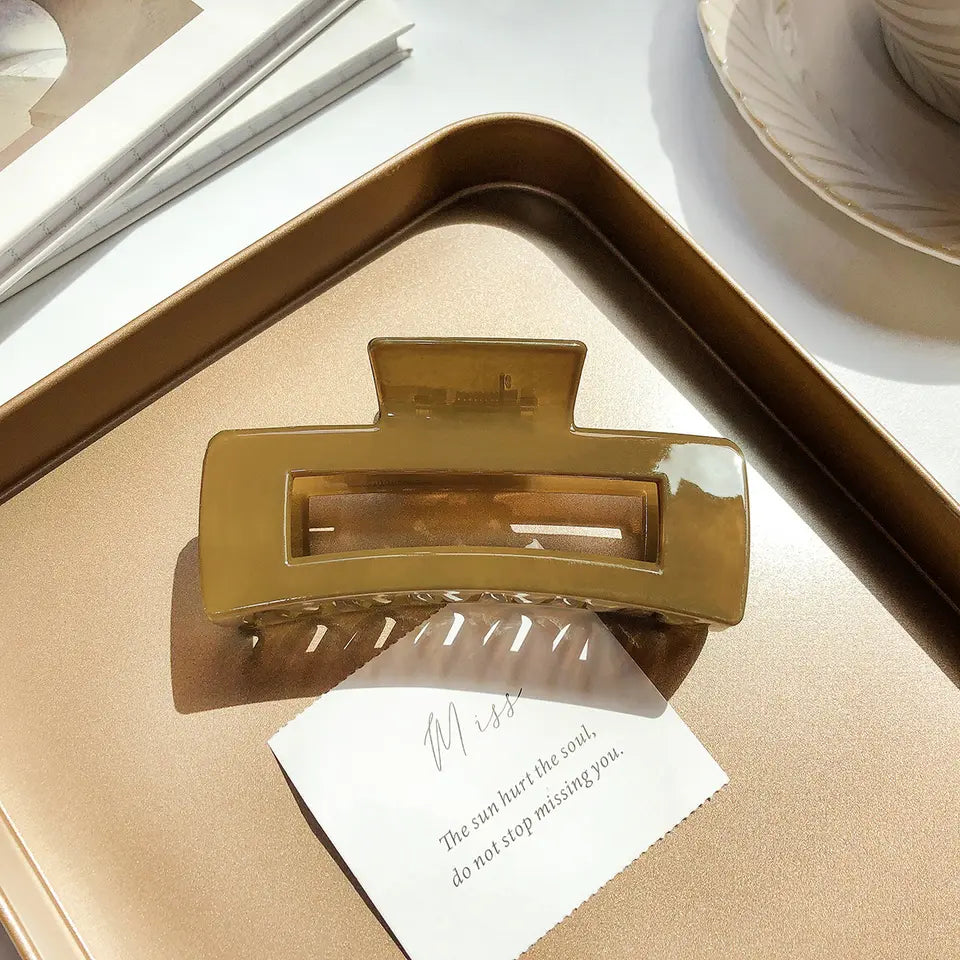Autumn Transparent Square Claw Clip - Brown