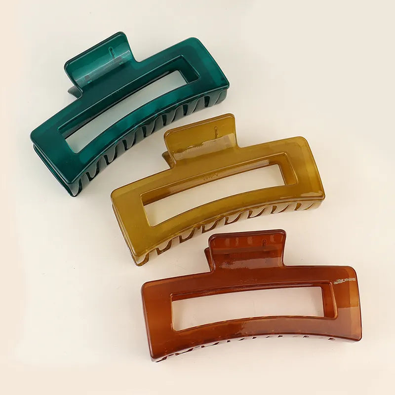 Autumn Transparent Square Claw Clip - Brown