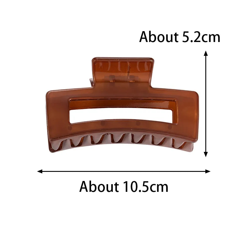 Autumn Transparent Square Claw Clip - Brown