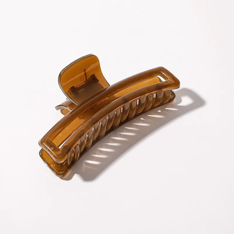 Jelly Long Rectangle Claw Clip- Brown