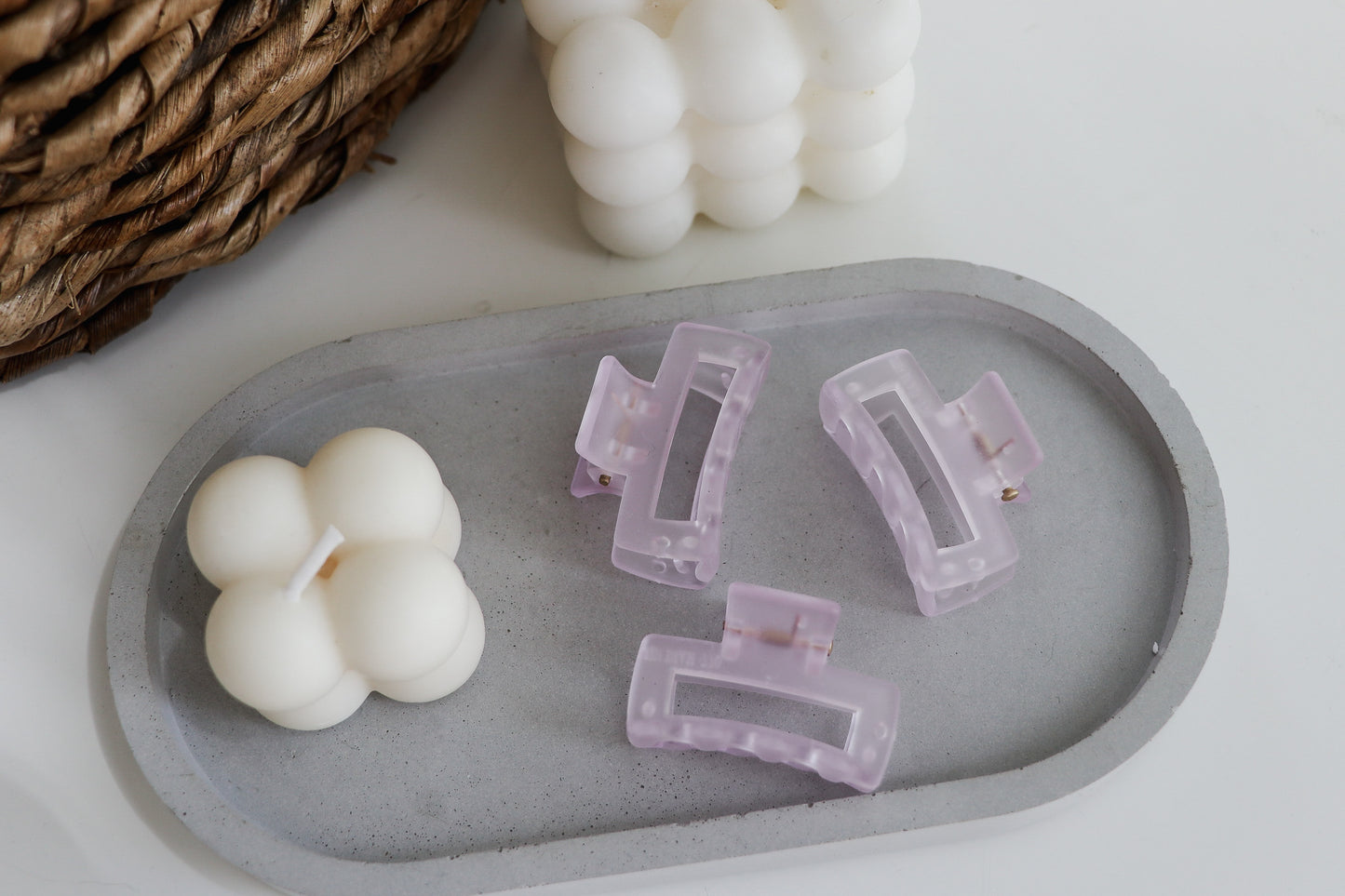 Extra Small Rectangle Claw Clip - Matte Lavender