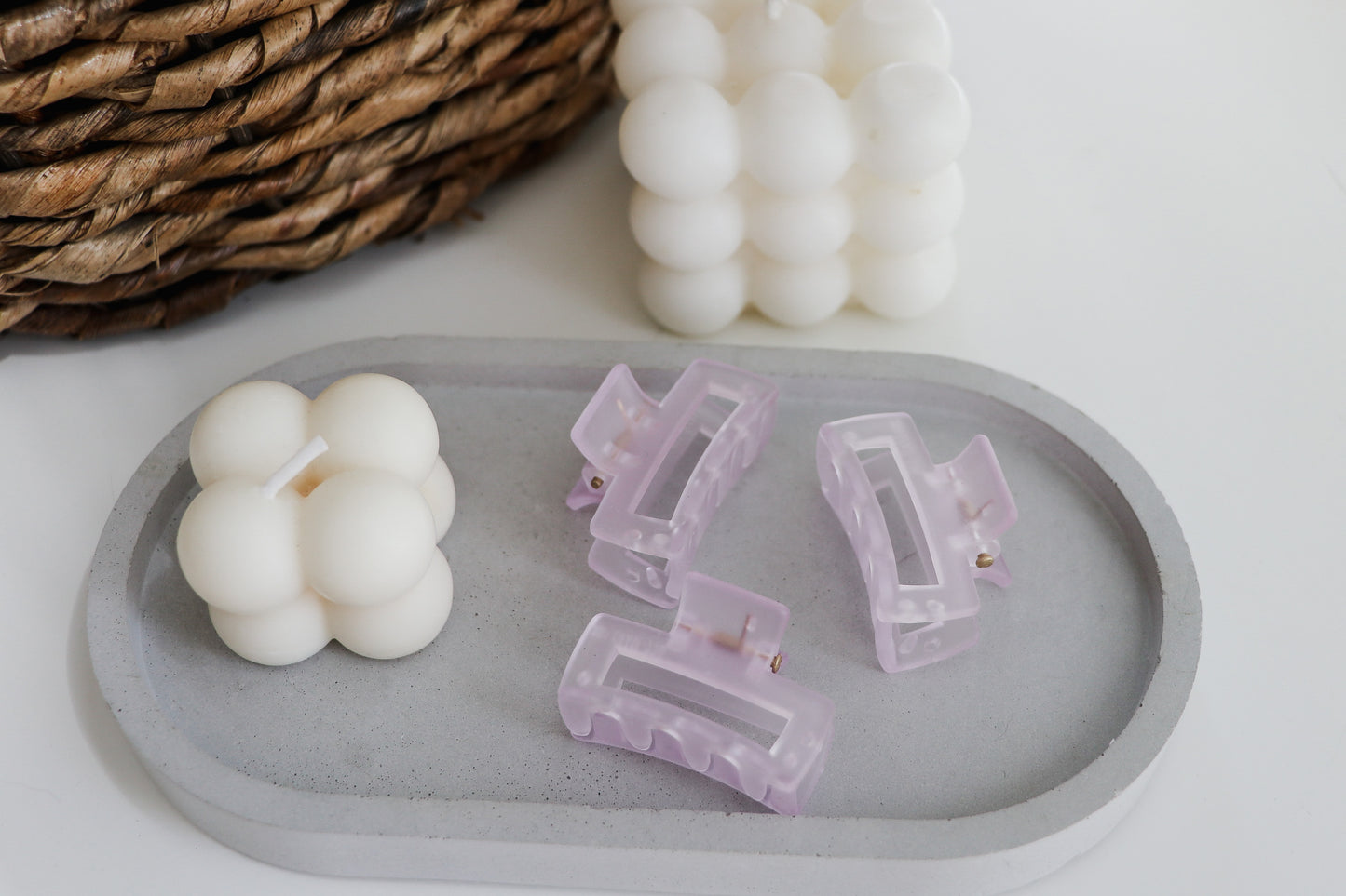 Extra Small Rectangle Claw Clip - Matte Lavender