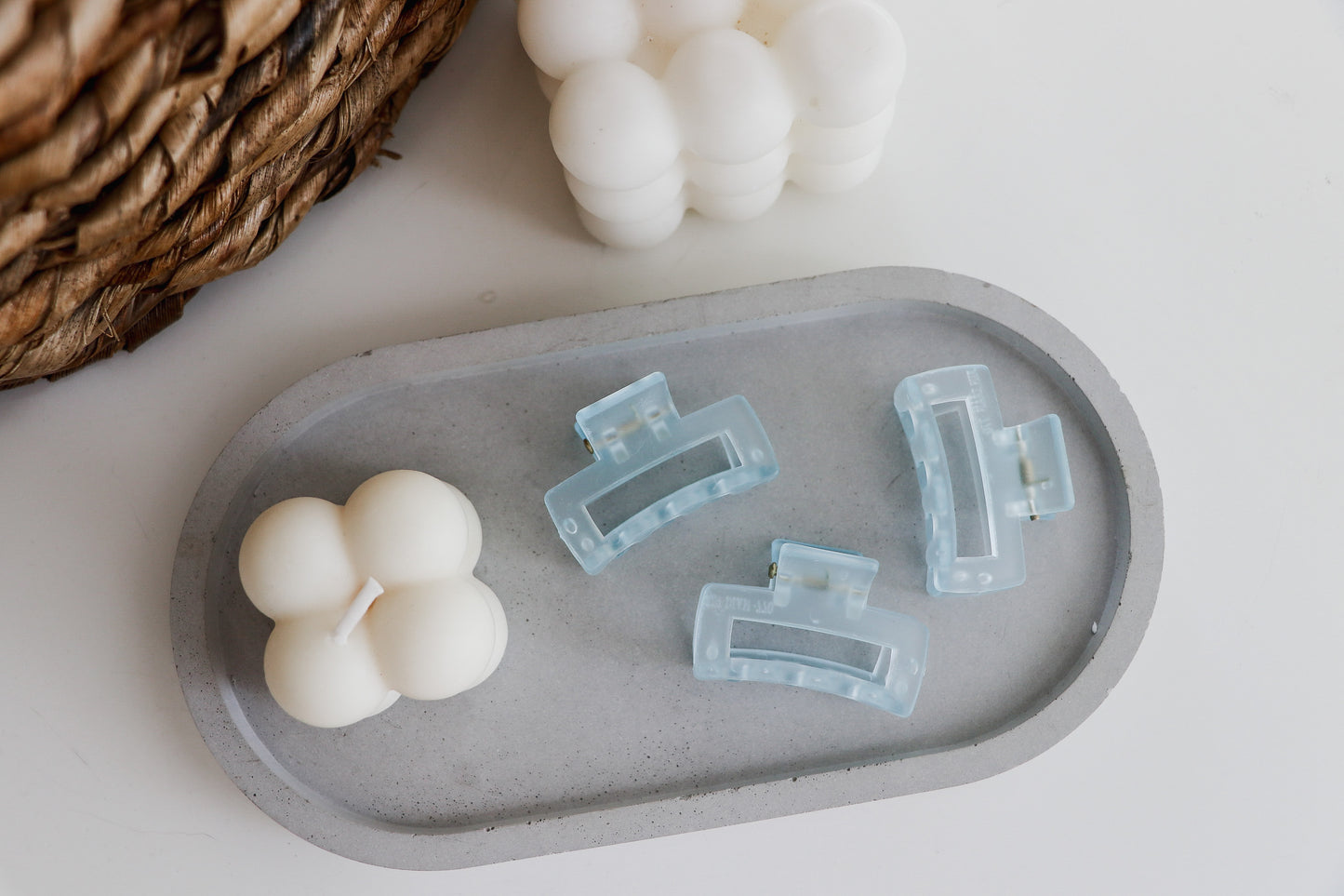 Extra Small Rectangle Claw Clip - Arctic Blue Jelly