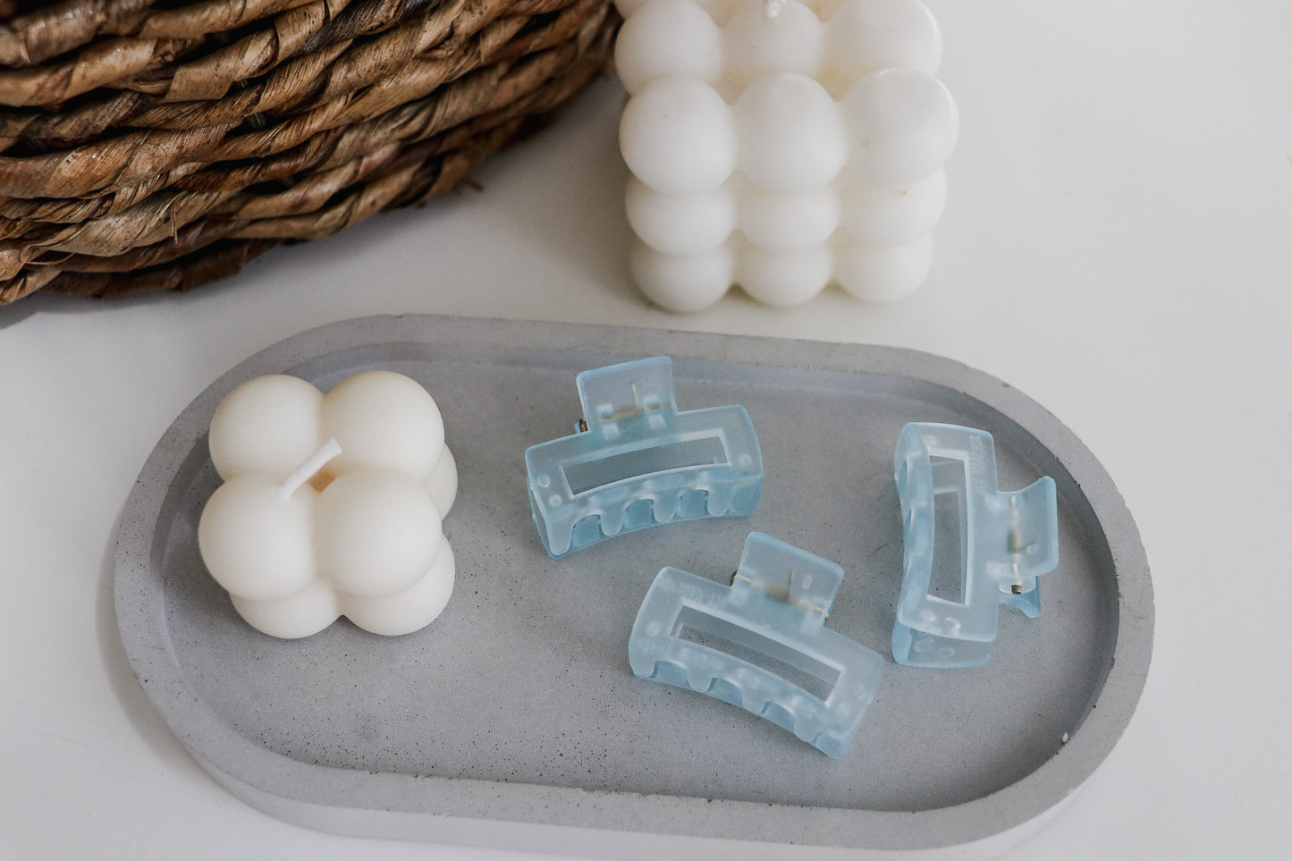 Extra Small Rectangle Claw Clip - Arctic Blue Jelly
