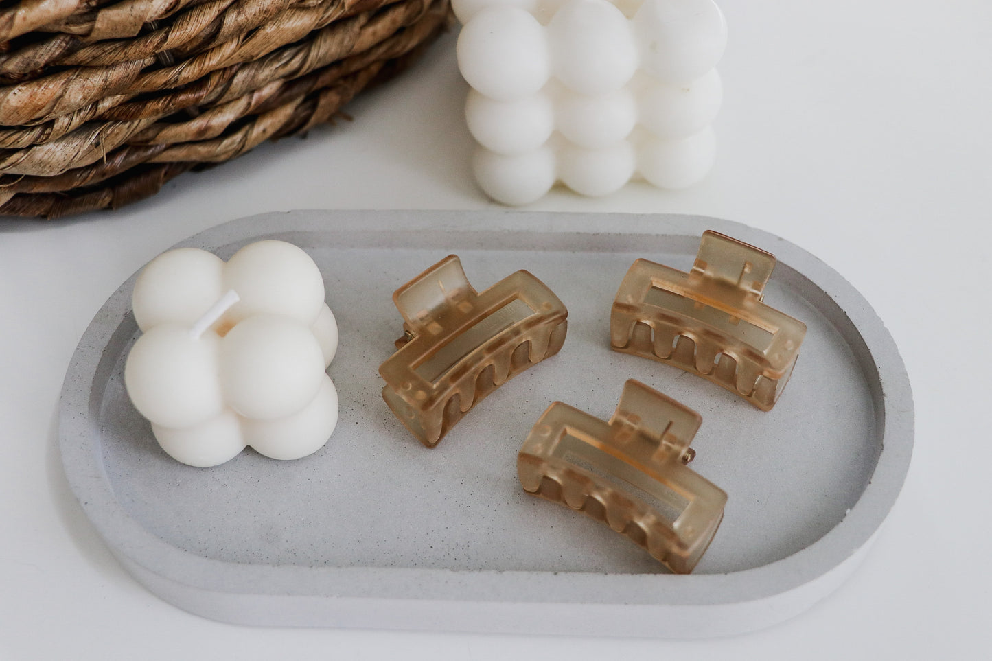 Extra Small Rectangle Claw Clip - Boba Brown