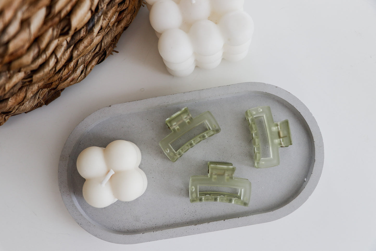 Extra Small Rectangle Claw Clip - Matte Sage