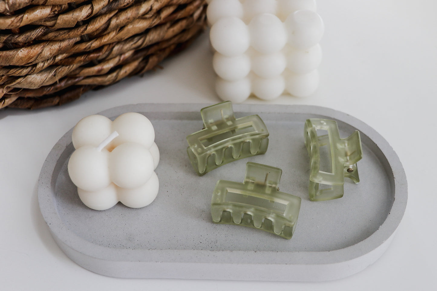 Extra Small Rectangle Claw Clip - Matte Sage