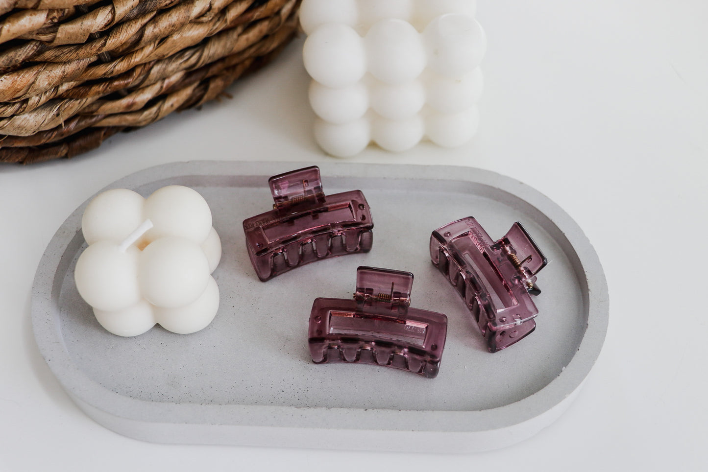 Extra Small Rectangle Claw Clip - Grape Jelly