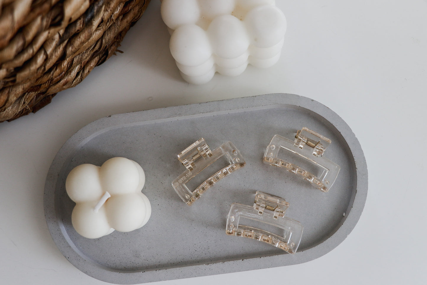 Extra Small Rectangle Claw Clip - Apricot Jelly