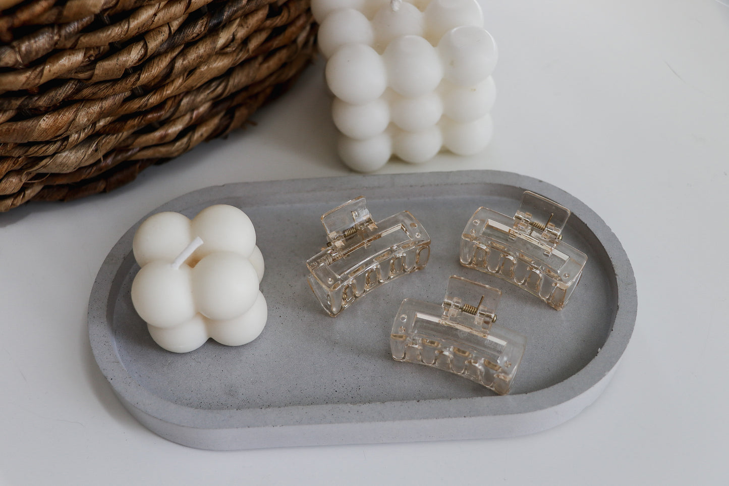 Extra Small Rectangle Claw Clip - Apricot Jelly