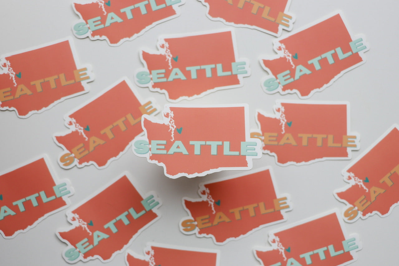 Seattle Love Vinyl Sticker - Mint