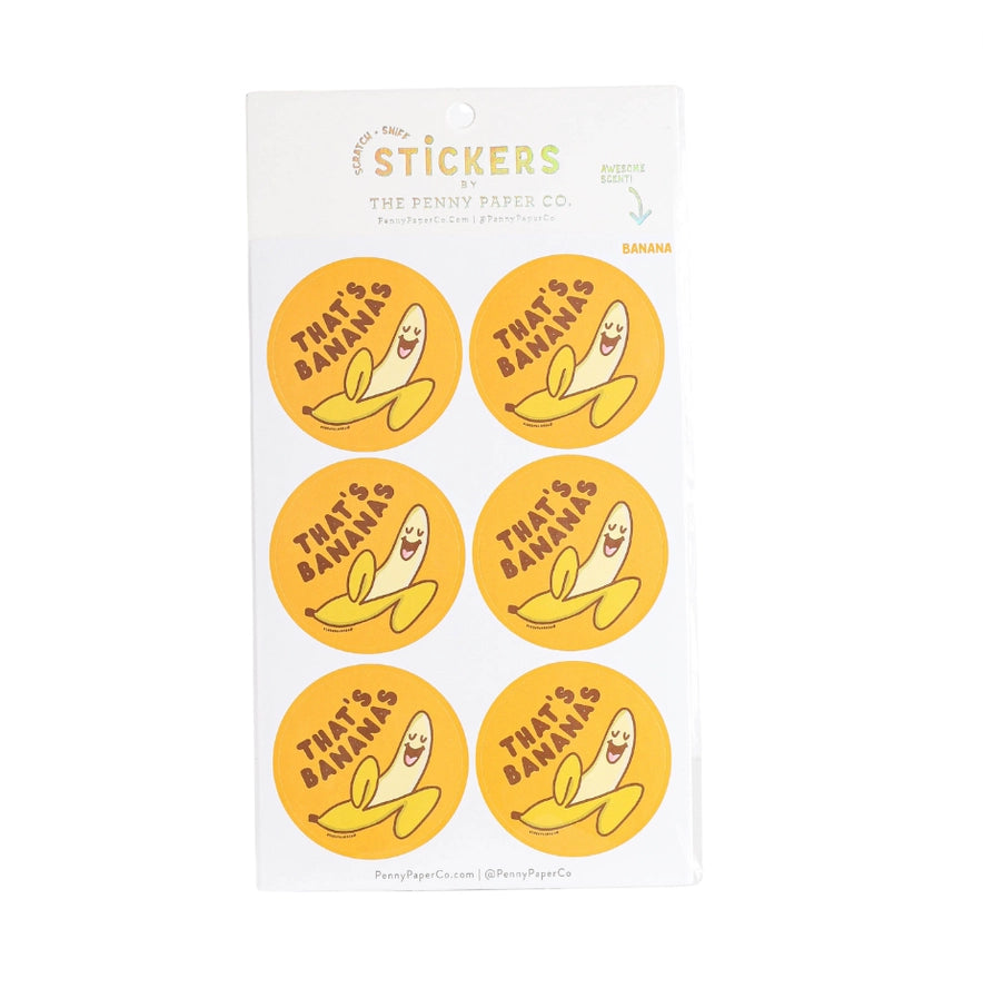 That's Bananas! Banana Scented Scratch and Sniff Sticker Sheet