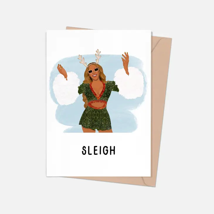 Beyoncé Sleigh Christmas Greeting Card