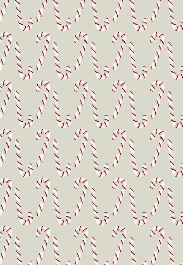 Green Candy Cane Wrapping Paper- Roll of 3 Sheets