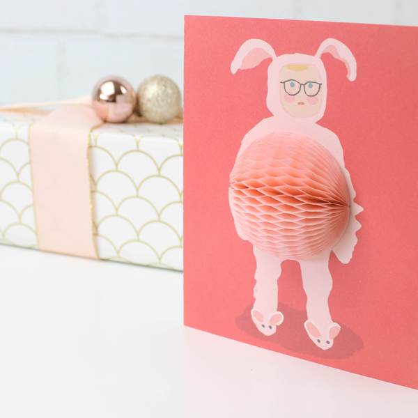 Pop-Up Card - Bunny Suit - Holiday