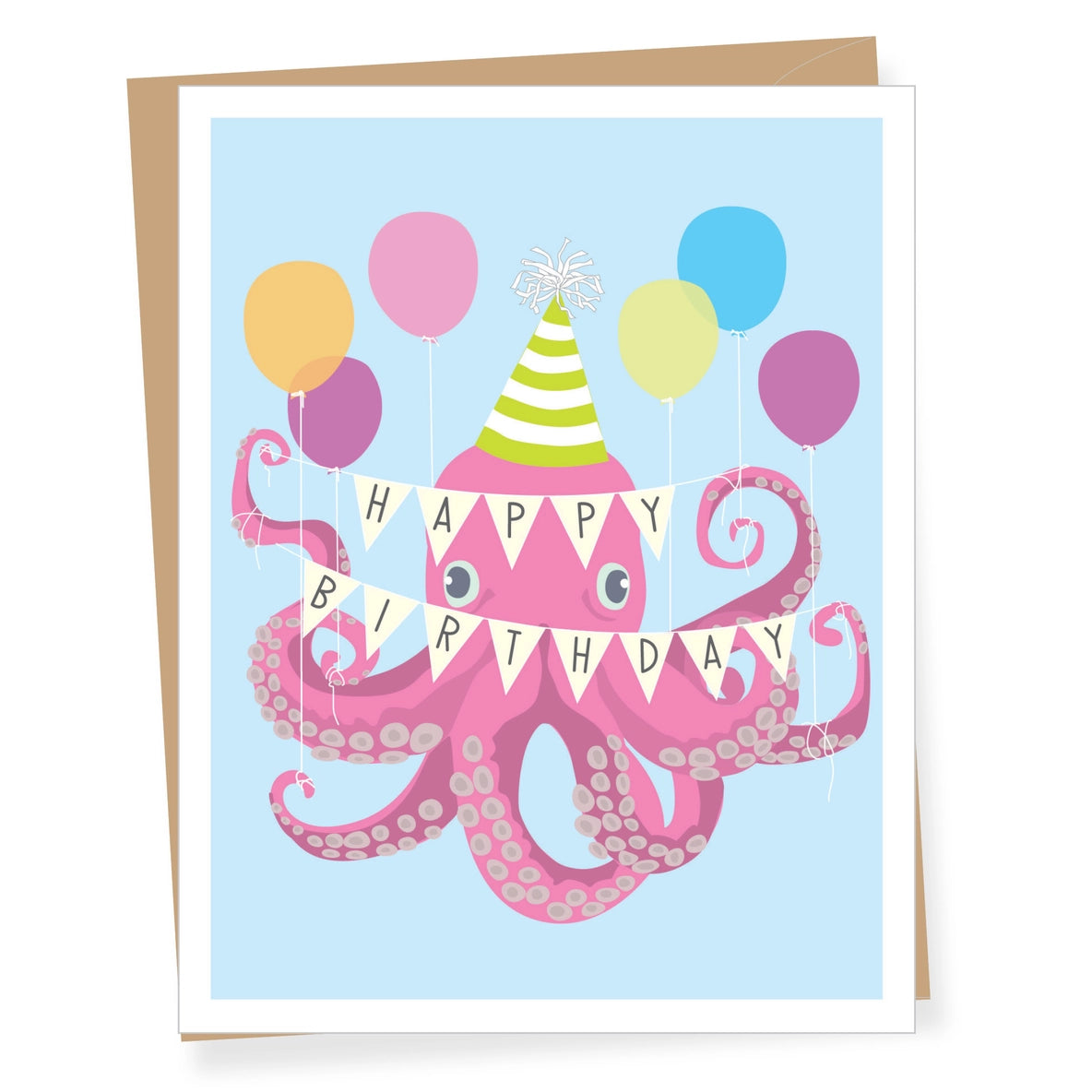 Party Octopus Birthday Greeting Card