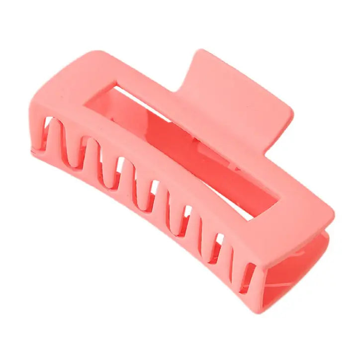 Vibrant Large Square Claw Clip - Salmon