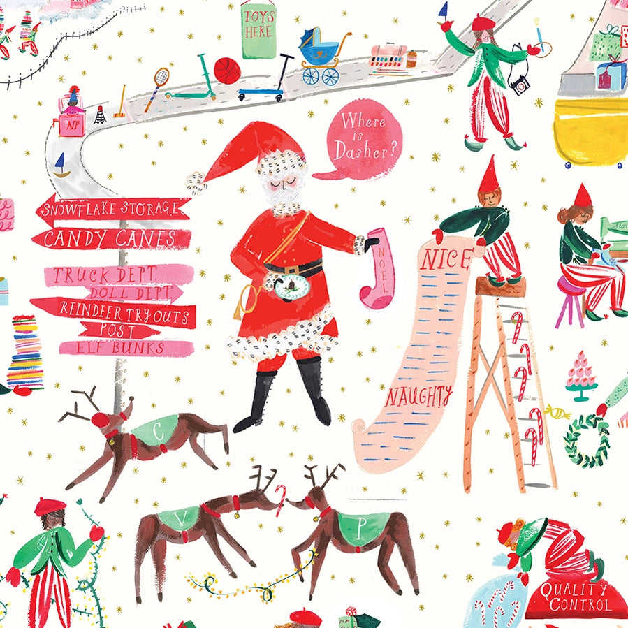 North Pole Headquarters Holiday Gift Wrap - Roll of 3