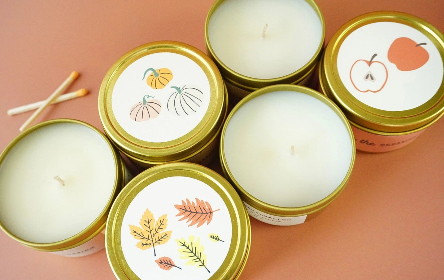 Fall Scented Gold Tin Candle - Spiced Chai