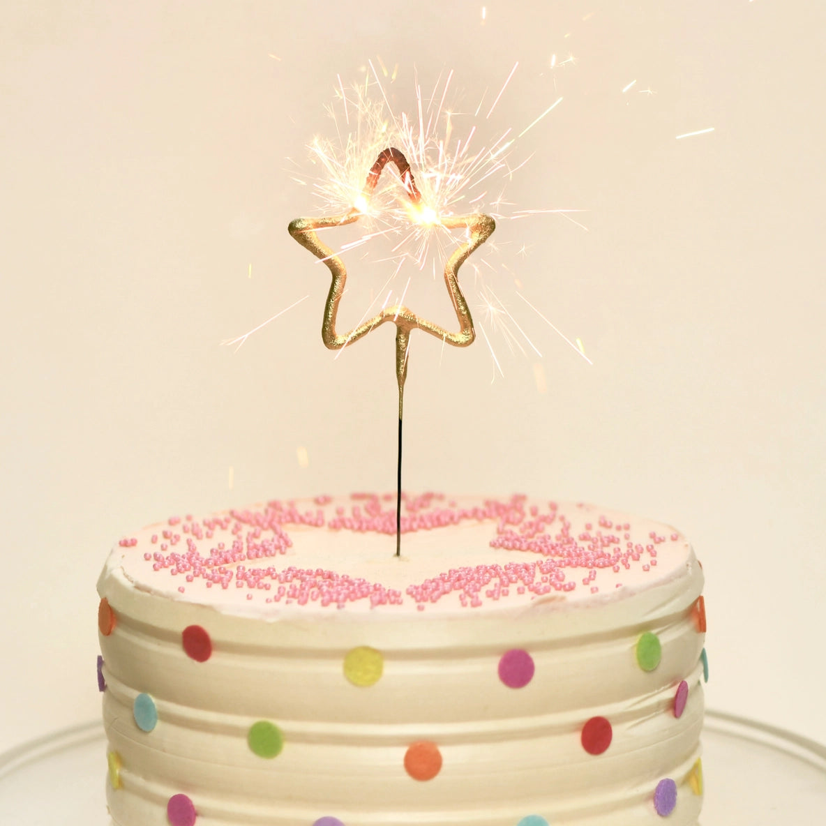 Big 8" Gold Star Sparkler Wand Card - "Merry Christmas"