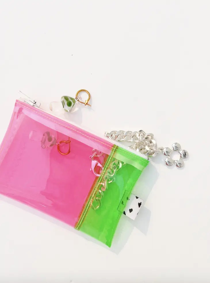 Green & Pink Vinyl Wallet