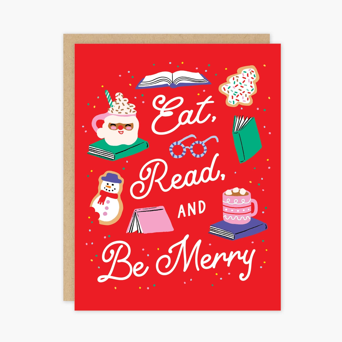 Boxed Eat Read Christmas Holiday Card