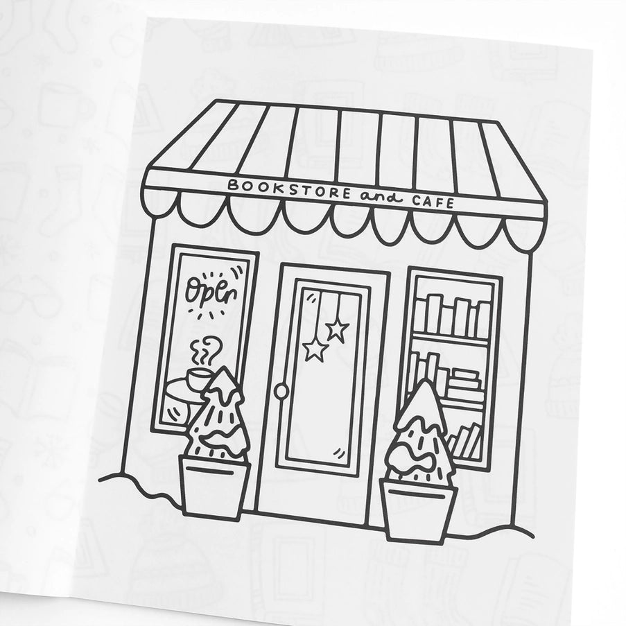 Book Lover's Holiday Coloring Book