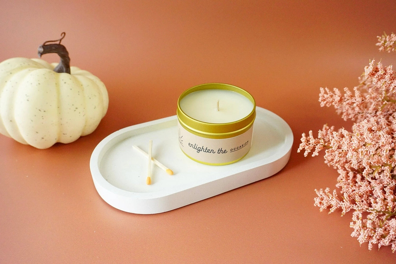 Fall Scented Gold Tin Candle - Spiced Chai