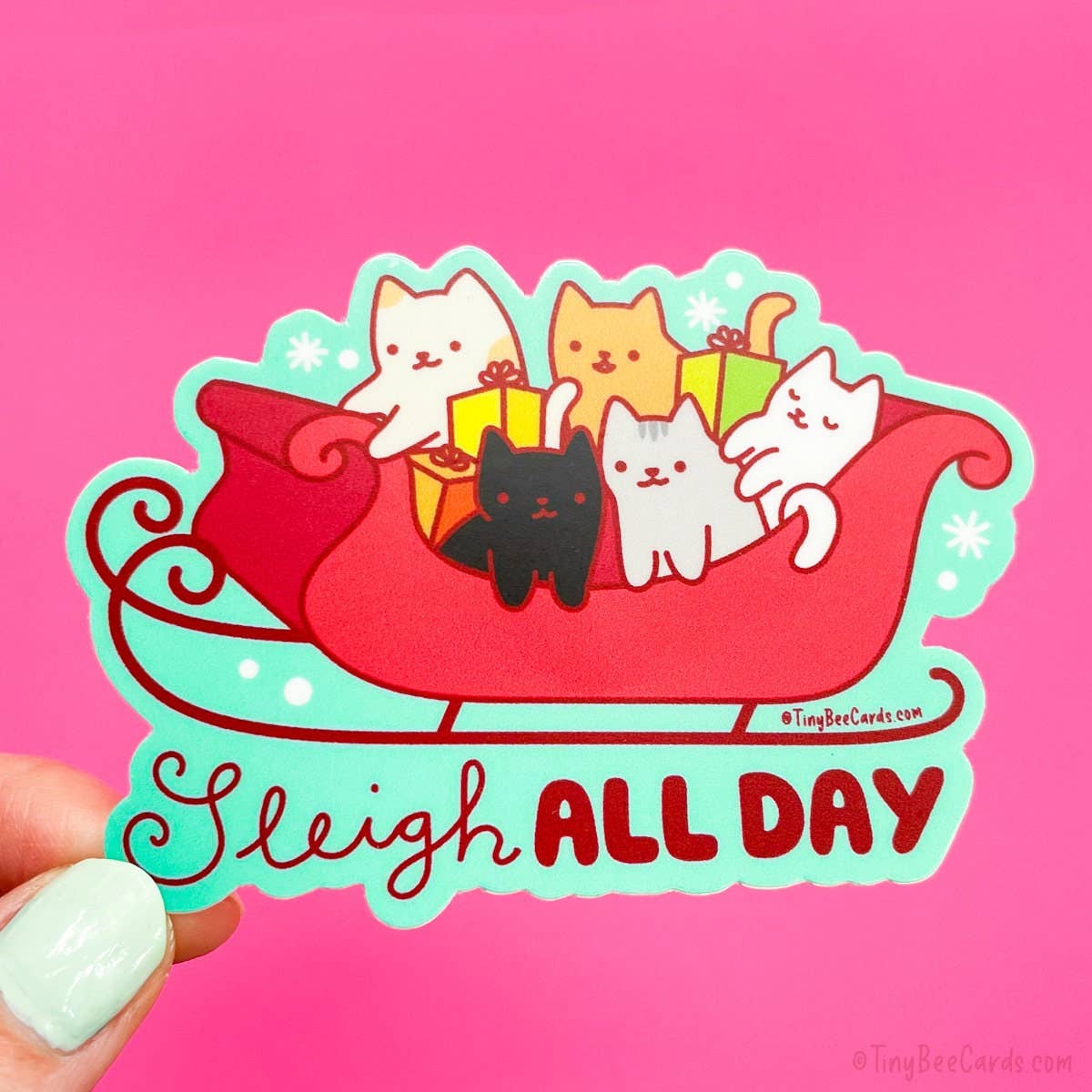 Christmas Cats Vinyl Sticker