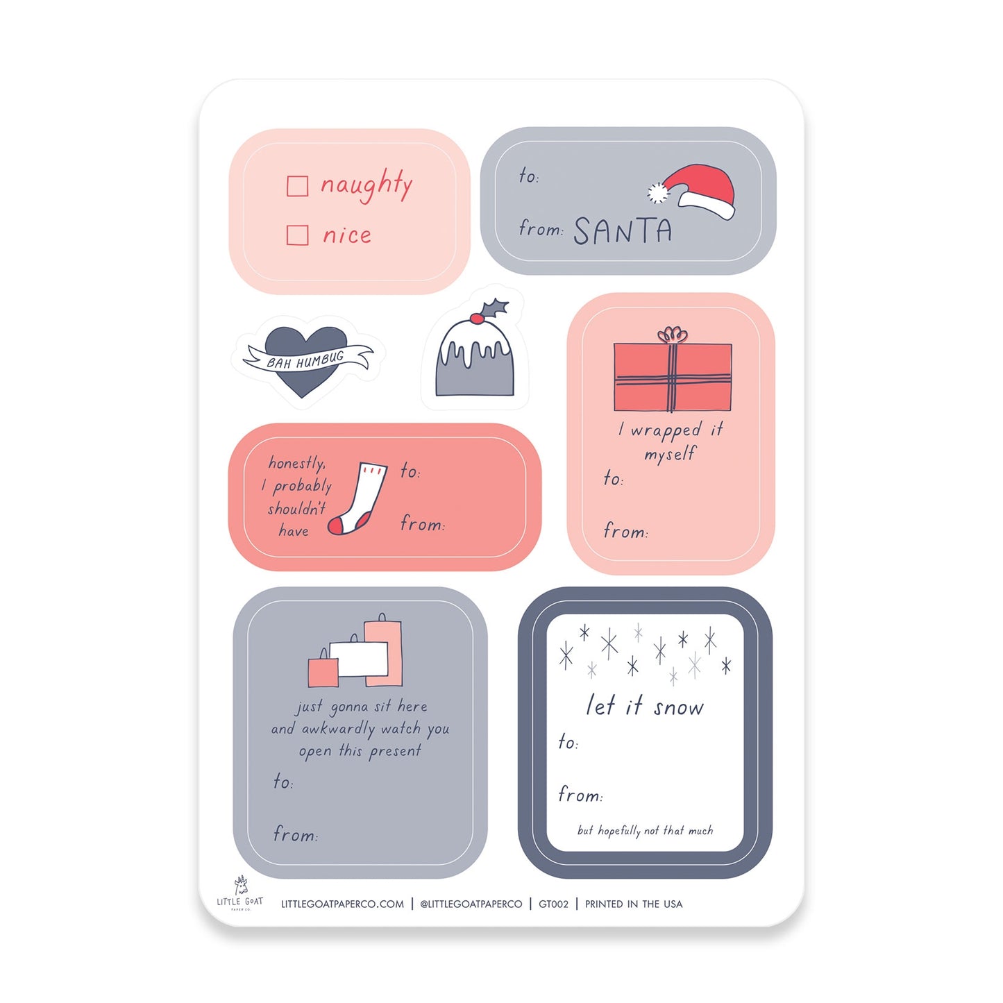 Santa Sticker Gift Tag Set