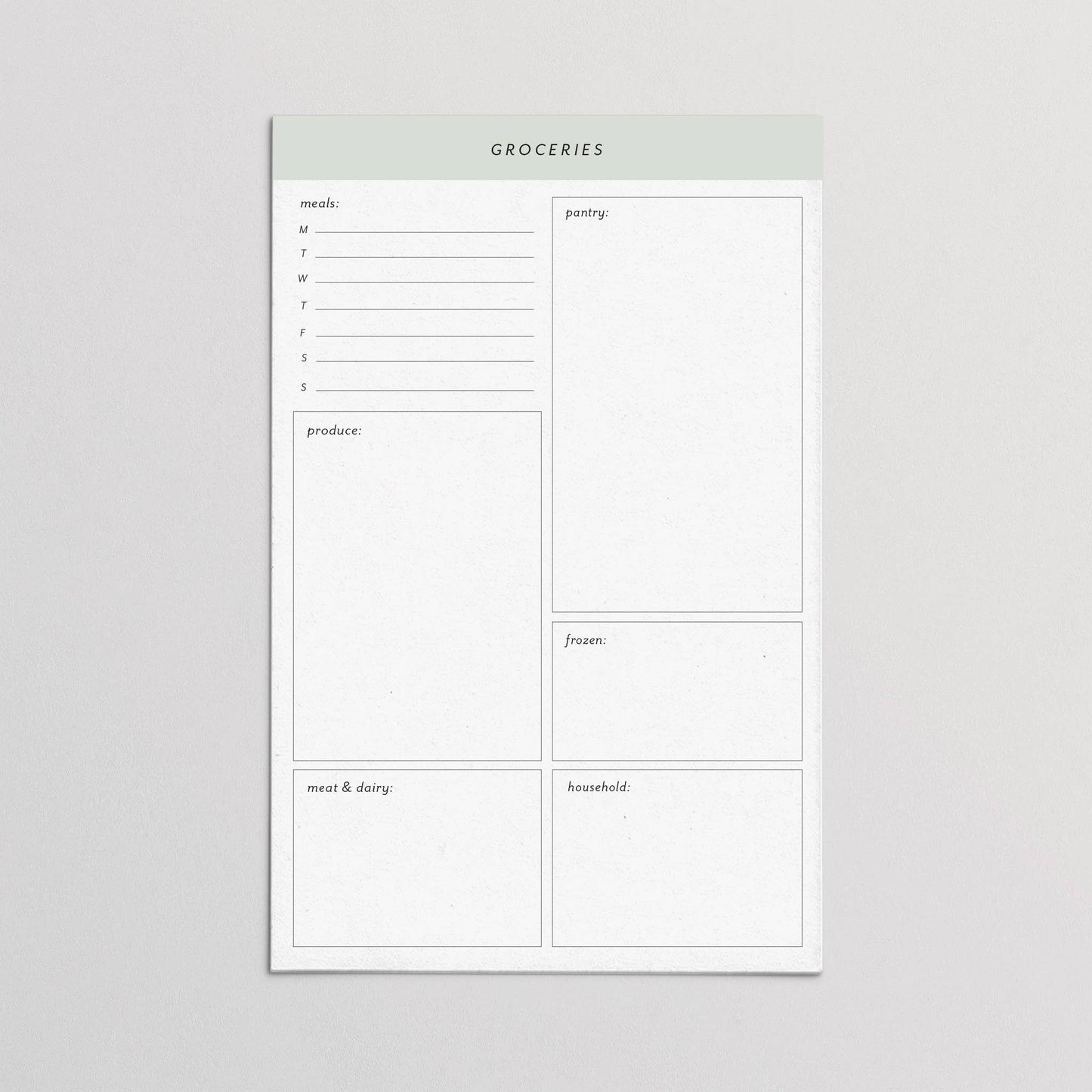 Groceries Notepad