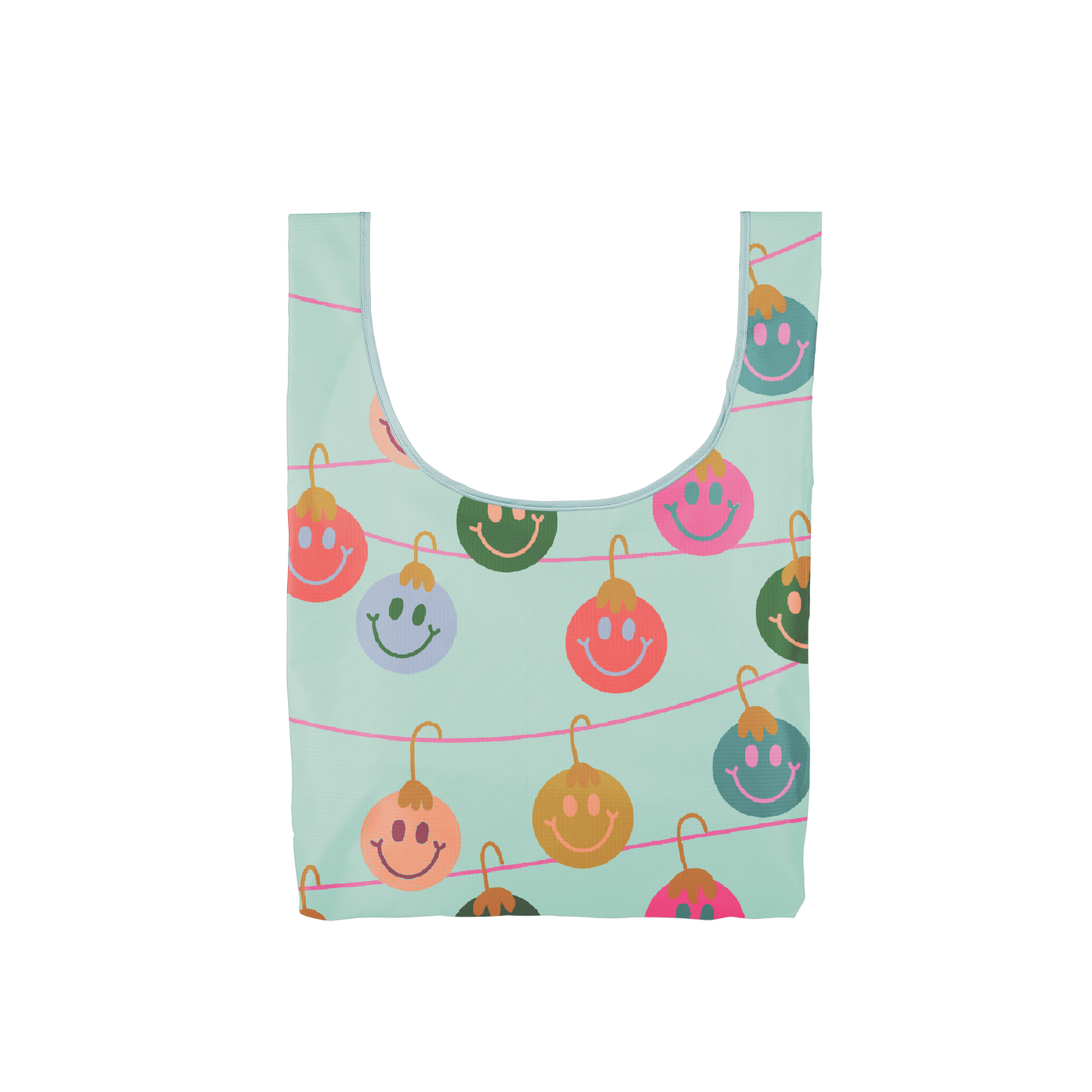 Holiday Smiley Ornament Twist & Shout Medium Reusable Bag