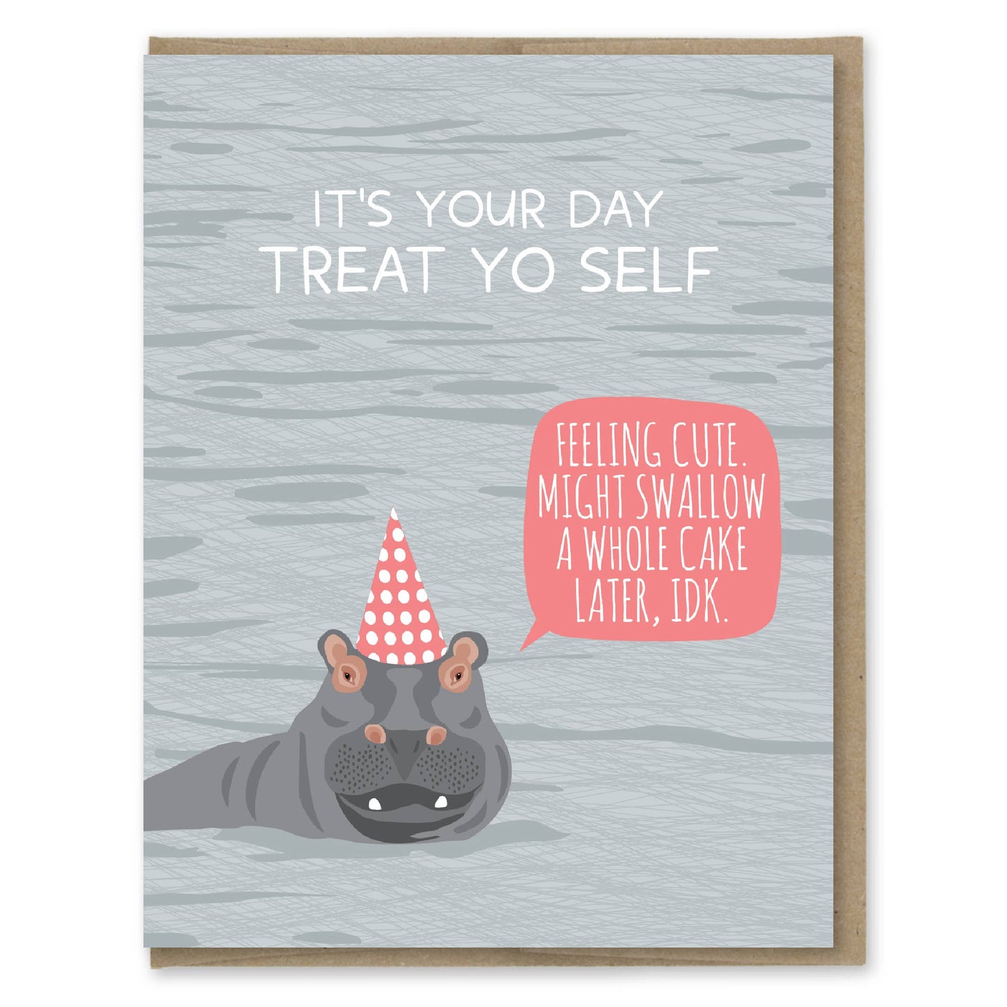 Hippo Cake Birthday Card