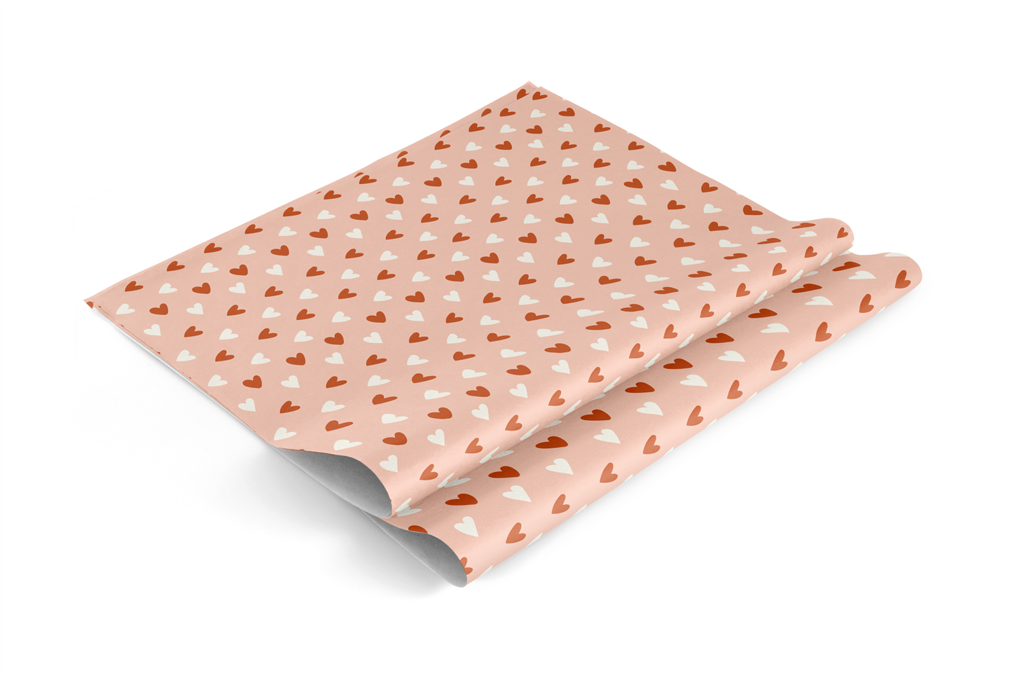 Hearts 2 Gift Wrap (Roll of 3 Sheets) by Dahlia Press