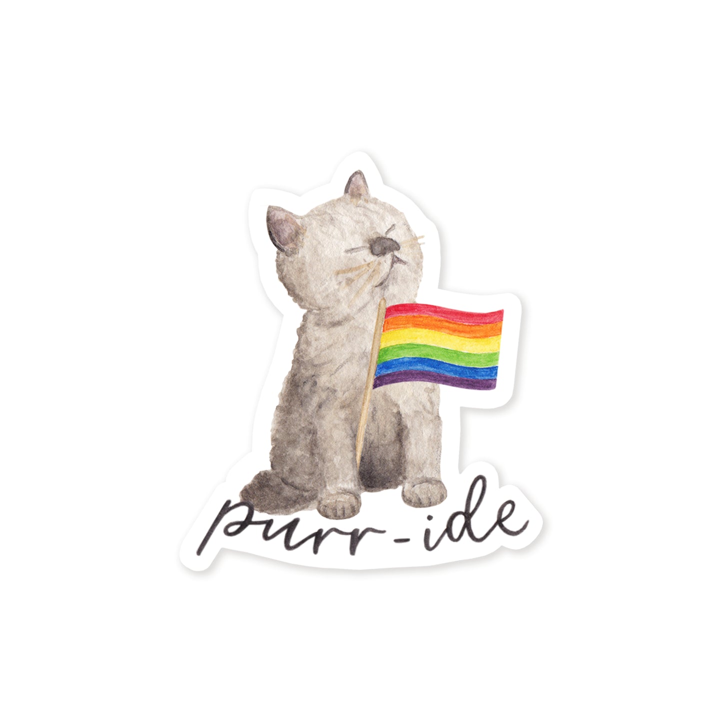 Rainbow Flag Purr-ide Sticker