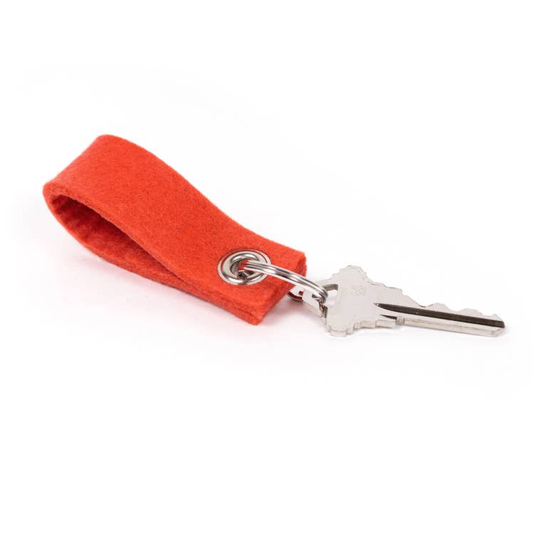 Key Loop Chain- Merino Wool Felt | Coral Red